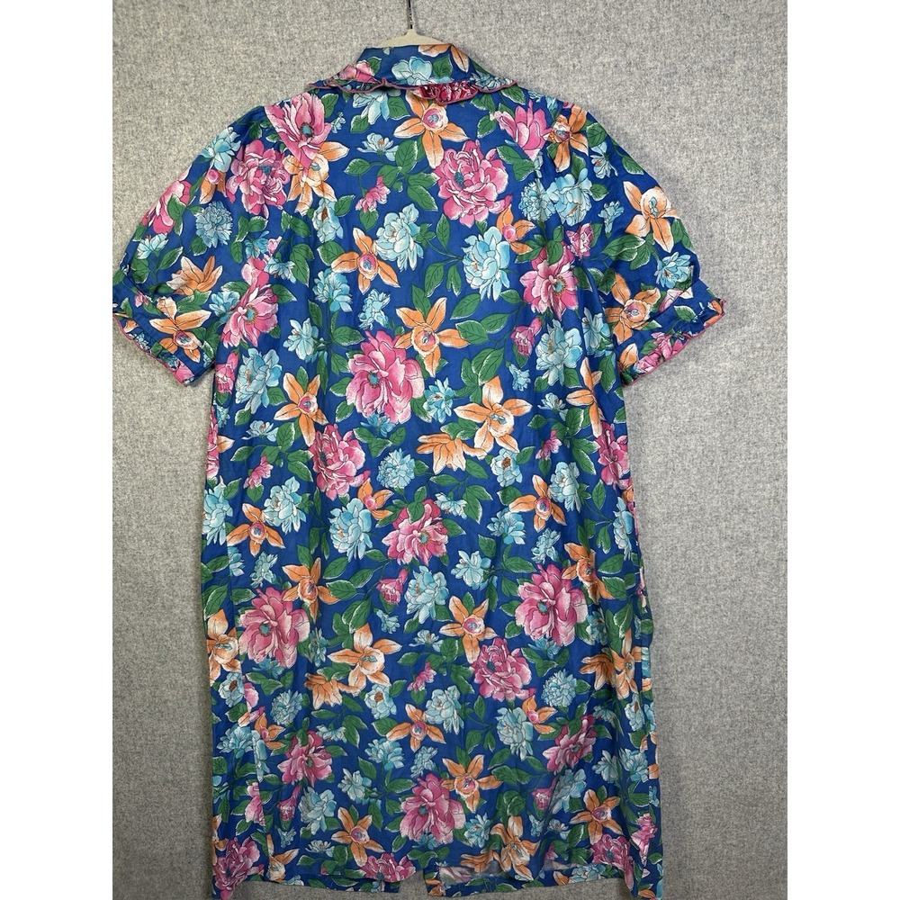 Vintage Carriage Court Woman Floral Print Nightgown Short Sleeve M 12-14 Cotton - Picture 11 of 14